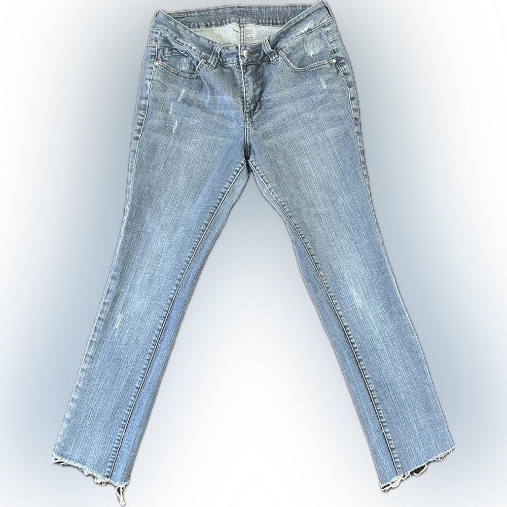 Jag Jeans 14W Straight Leg Raw Hem Heavy Denim Like New